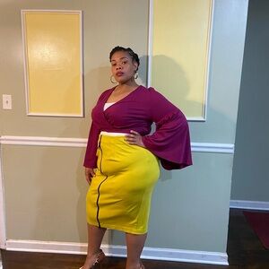 Lane Bryant Yellow Pencil Skirt